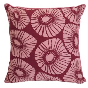 New | Cushion Cover 20 inch  | Retro Flowers Claret Peach